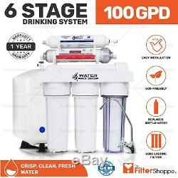 6 Stage Drinking Water Reverse Osmosis Filter System with pH Alkaline 100 GPD