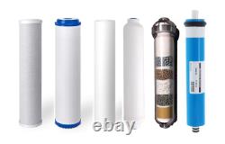 6 Stage PH Alkaline Reverse Osmosis Drinking Water Filter System Purifier 100GPD