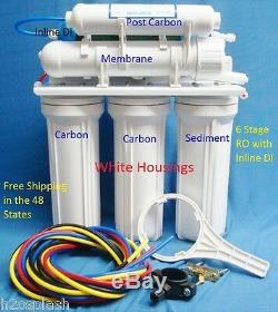 6 Stage RO+DI NT white Reverse Osmosis System 24/35/50GPD Drinking Water Filter