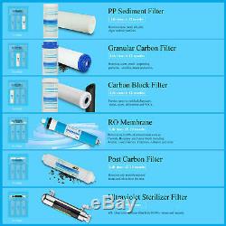 6 Stage Reverse Osmosis System With Ultraviolet Sterilizer UV Water Filter 75GPD