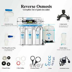 6 Stage Standard UnderSink Reverse Osmosis System With UV Water Filter 75GPD