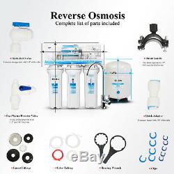 6 Stage Undersink Reverse Osmosis RO Water System With Alkaline Filter 75GPD