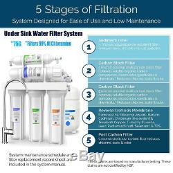 75G Under Sink Reverse Osmosis Drinking Water Filter System Extra 10 Catriages