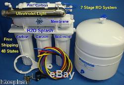 7 Stage 24/35/50gpd RO DI UV Reverse Osmosis System withTank White Water Filter