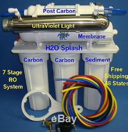 7 Stage RO+DI+UV Reverse Osmosis System (24/35/50 gpd membrane) Water Filter