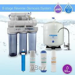 8 Stage 50GPD Residential PH+ Alkaline Mineral Reverse Osmosis System NSF Faucet