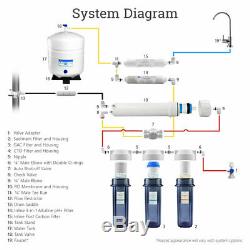 8 Stage 50GPD Residential PH+ Alkaline Mineral Reverse Osmosis System NSF Faucet