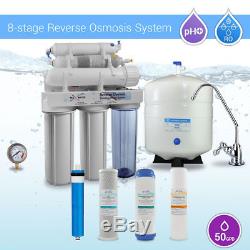 8 Stage 50 GPD Home Residential PH PLUS Alkaline Mineral Reverse Osmosis System