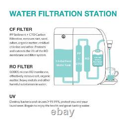 8-Stage UV RO Countertop Reverse Osmosis Water Filter System Drinking Dispenser