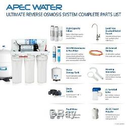 APEC 5 Stage 45 GPD Reverse Osmosis Water Filter System For Low Pressure RO-PUMP
