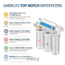 APEC 5 Stage 90GPD High Flow Certified Reverse Osmosis Water Filter System RO-90