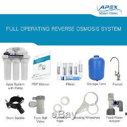 APEX MR-5051 5 Stage 50 GPD Booster Pump RO Reverse Osmosis Water Filter System