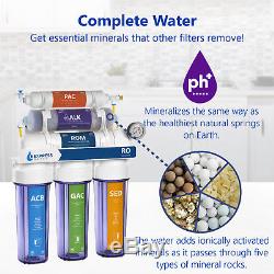 Alkaline Reverse Osmosis Water Filtration System Clear RO with Gauge 100 GPD