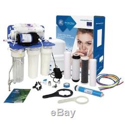 AquaFilter 6 Stage Reverse Osmosis System with pump 75GPD for drinking water