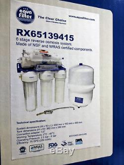 Aquafilter 6 Stage Reverse Osmosis System 75GPD For Drinking Water