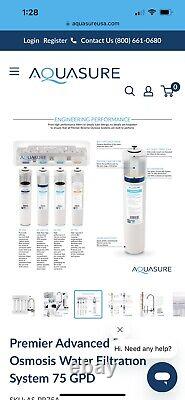Aquasure Premier Advanced Reverse Osmosis Water Filtration System 75 GPD