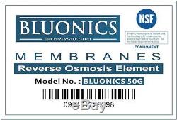 BLUONICS 5 Stage Reverse Osmosis Drinking Water System 50 GPD RO Home Purifier