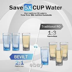 Bevilt Reverse Osmosis RO Water Filtration System, 800 GPD Fast Flow, Tankless