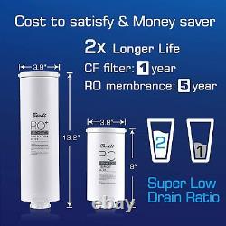 Bevilt Reverse Osmosis RO Water Filtration System, 800 GPD Fast Flow, Tankless, Re