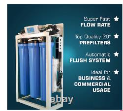 COMMERCIAL Grade Reverse Osmosis Water Filter System 800 GPD + Booster Pump USA