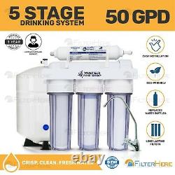Clear 5 Stage Under Sink RO Home Drinking Water Filter System 50 GPD