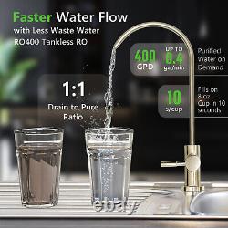 Compact Tank-less High Flow 400GPD Multi-Stage Reverse Osmosis Under Sink System