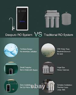 Deepuro Reverse Osmosis System under Sink 600GPD RO System Tankless RO Water Sys