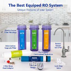 Deionization Reverse Osmosis Water Filtration System Clear with Gauge 100 GPD