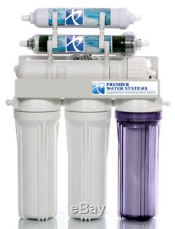 Dual Outlet 50 GPD Reverse Osmosis Water Filter System Drinking/Aquarium RO/DI