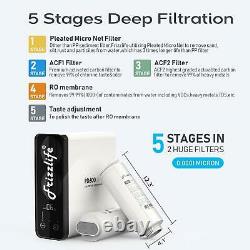 Frizzlife RO Reverse Osmosis Under Sink Water Filter System- 600GPD Tankless
