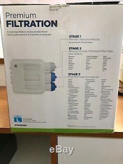 GE 3Stage REVERSE OSMOSIS Water Filtration System Under Sink with Filter Indicator