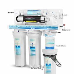 Geekpure 6 Stage Reverse Osmosis RO Water Filter System U-V Filter 75 GPD Used