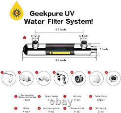 Geekpure 6 Stage Reverse Osmosis RO Water Filter System U-V Filter 75 GPD used