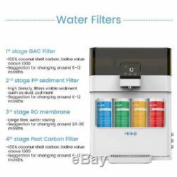 HiKiNS Reverse Osmosis System 100GPD Countertop Water Dispenser 4-stage Purifier