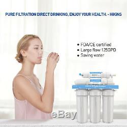 HiKiNS Reverse Osmosis Water Filtration System 125GPD RO Filter Purifier 5-stage
