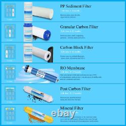 Home Drinking Water Filter Carbon 6 Stage Reverse Osmosis System Purifier 75GPD