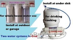 Hybrid In/Outdoor Whole House /Reverse Osmosis System RO Water Filter Tank 50GPD