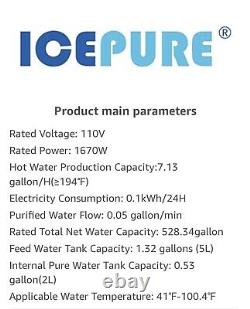 ICEPURE Countertop Reverse Osmosis Water Filtration System, 4 Stage RO Water