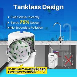 ICEPURE Reverse Osmosis System Under Sink, 600 GPD, 1.51 Pure to Drain, TDS Red