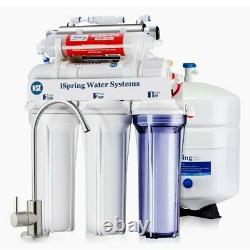 ISpring 7 Stage Under Sink Reverse Osmosis RO Water Filter System Alkaline + UV