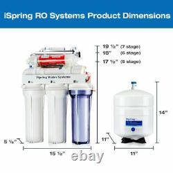 ISpring 7 Stage Under Sink Reverse Osmosis RO Water Filter System Alkaline + UV