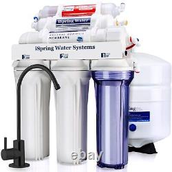 ISpring RCC7AK-BLK, 75 GPD Alkaline 6-Stage Reverse Osmosis System with Stylish