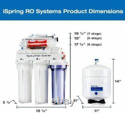 ISpring RCC7 5-Stage 75GPD Reverse Osmosis Water Filter System RO Filtration New