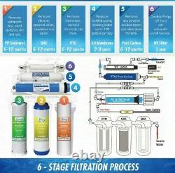 ISpring Under Sink 6-Stage Reverse Osmosis System with UV Filter 75GPD RO Water