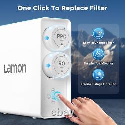 LAMON RO Reverse Osmosis System Tankless 6 Stage Filtration 600 GPD Reduces TDS