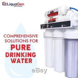 LiquaGen 5 Stage Home Reverse Osmosis Drinking Water System + Permeate Pump 500