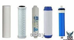 Made in USA Reverse Osmosis Water Filter System 50 GPD 5 Stage 1st Clear Housing