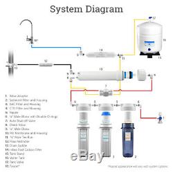 Max Water 5 Stage Residential Drinking Reverse Osmosis System With Booster Pump