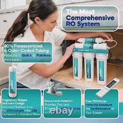 NU Aqua 100GPD Under Sink Reverse Osmosis Water Filter System With Booster Pump
