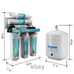 NU Aqua 100GPD Under Sink Reverse Osmosis Water Filter System With Booster Pump